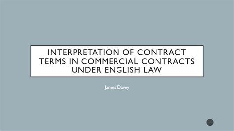 Lc2 Interpretation Of Commercial Contracts Under English Law And Isg