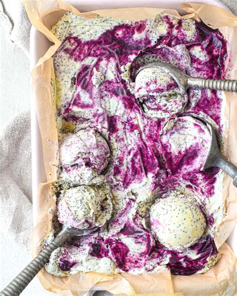 Lemon Poppyseed Gelato With Blueberry Ripple Buttermilk By Sam