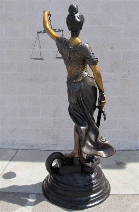 Heroic Size Blind Justice Sculpture Themis Justitia Solid Bronze Statue