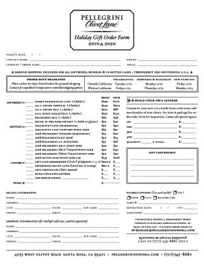 Fillable Online Employee Holiday Gift Order Form Template Fax Email