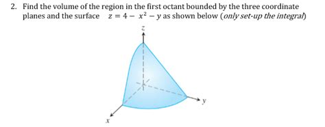 Solved Find The Volume Of The Region In The First Octant Chegg