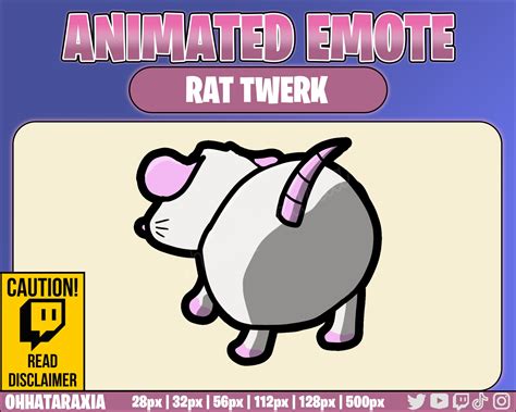 Animated Emote/alert WHITE Rat/mouse Twerk Instant Download Ready to Use - Etsy