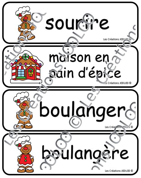 Vocabulaire et écriture Boulangerie pain d épice