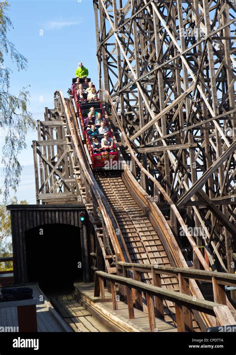 old wooden roller coaster Stock Photo - Alamy