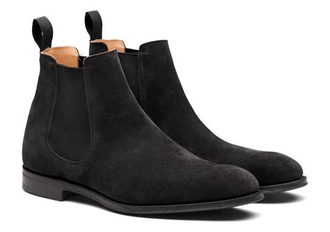 Men S Suede Chelsea Boot Black Church S