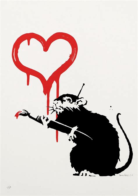 A バンクシー ネズミlove Rat ストリートグラフィックアート