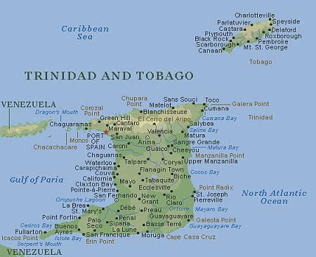 Map Of Trinidad And Tobago; Where Are These Islands Located?