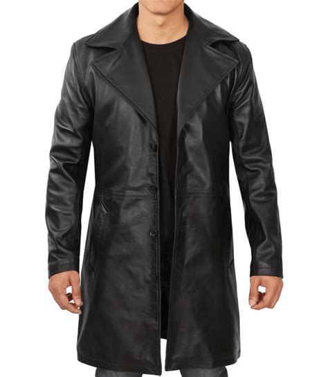 Leather Mens Black Car Coat Duster Coat In Australia