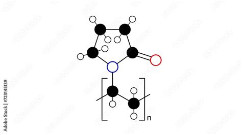 Polyvinylpyrrolidone Molecule Structural Chemical Formula Ball And