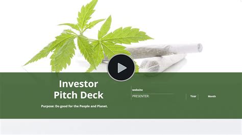 Cannabis And Hemp Flowers And Pre Rolls Manufacturing Wholesaleretail Investor Pitch Deck