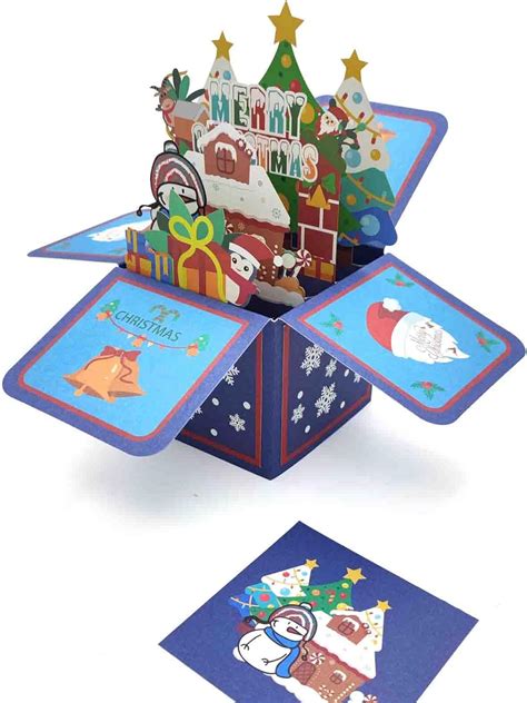 Christmas Cards 3d Pop Up Christmas Cards Boxed With Envelope Pop Up