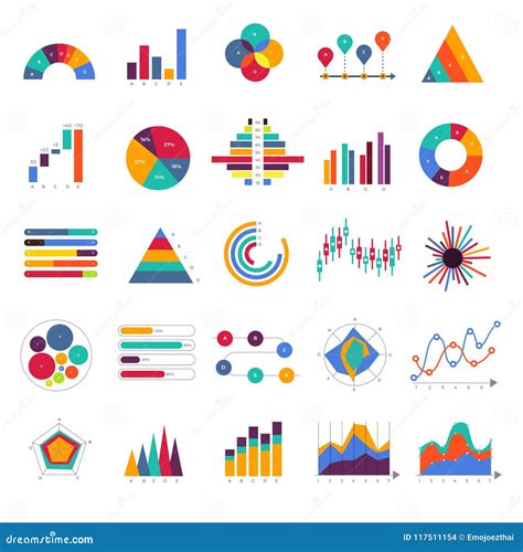 Vector Set Business Graph And Chart Infographic Diagram Flat De Stock Vector Illustration Of