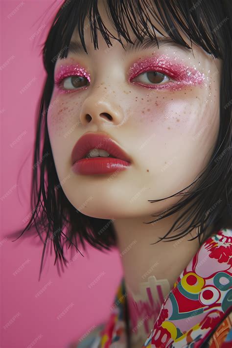 Premium Photo Harajuku Chic Pink Glitter Glamour For A Stunning