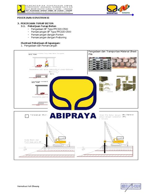 Metode Pelaksanaan Pekerjaan Sheet Pile Dan Galian Alur Sungai Ciliwung