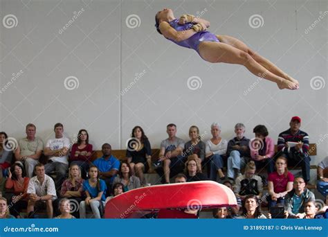 Gymnast Girl Jump Vault Spin Editorial Photography Image Of Colors