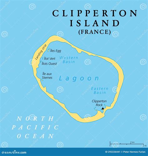 Clipperton Island, Also Known As Clipperton Atoll, Political Map Stock Vector - Illustration of ...