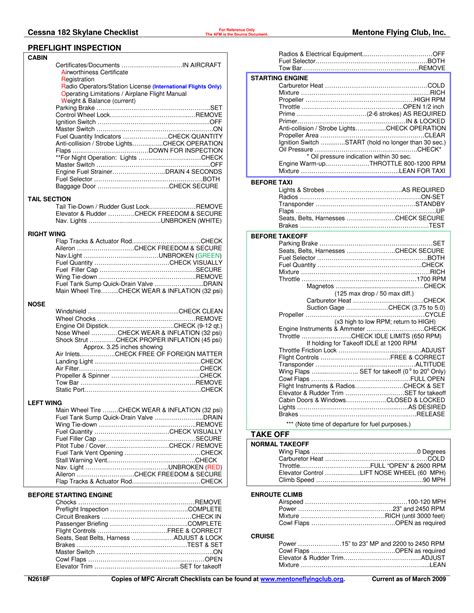 Cessna T Skylane Checklist