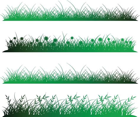 Big Grass Borders Set Vector Illustration 17242973 Vector Art At Vecteezy