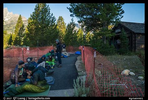 Picturephoto Hikers And Climbers Camped Out In Front Of Jenny Lake