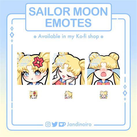 Set 2 Sailor Moon Emote For Twitch Jandi No Iro S Ko Fi Shop Ko