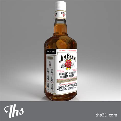 jim beam bottle whiskey obj