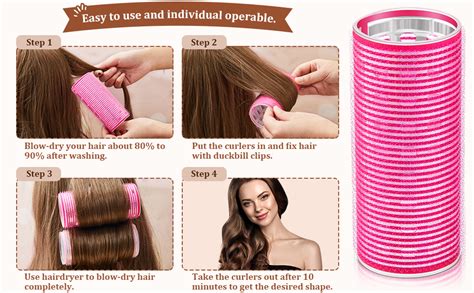 Amazon 4 Pieces Hair Rollers Self Grip Roller Bangs Aluminium