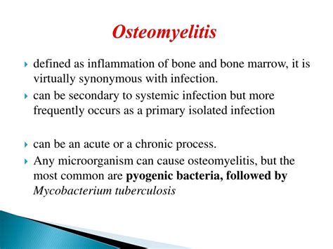 Most Common Cause Of Osteomyelitis