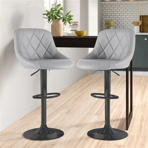 Neo Grey Fabric Bar Stools Set of 2 | Wilko