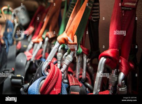 Zip line gear in the office of a zip line tour company, Costa Rica Stock Photo - Alamy