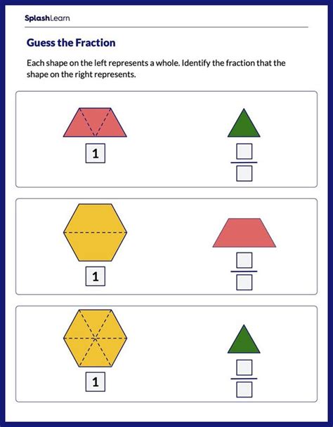 3rd Grade Math Fractions Worksheets Free And Printable Splashlearn