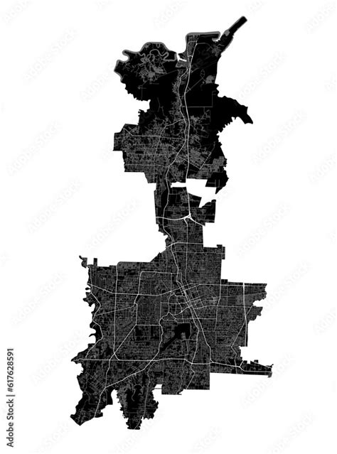 Medan map. Detailed black map of Medan city poster with roads ...