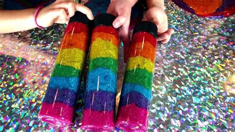 Learn How to Make Rainbow Slime With Sparkly Glitter!