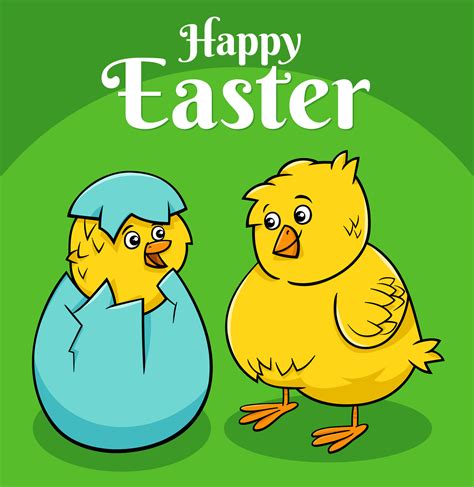 cartoon Easter chick hatching from egg greeting card 41287712 Vector ...