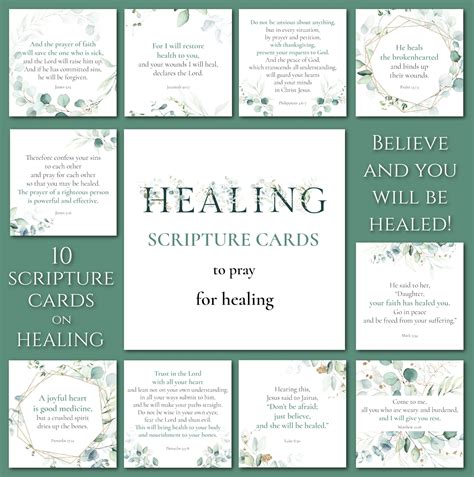 HEALING Scripture Cards Printable, Healing Bible Verse Cards, Healing Prayer Cards, Prayer for ...