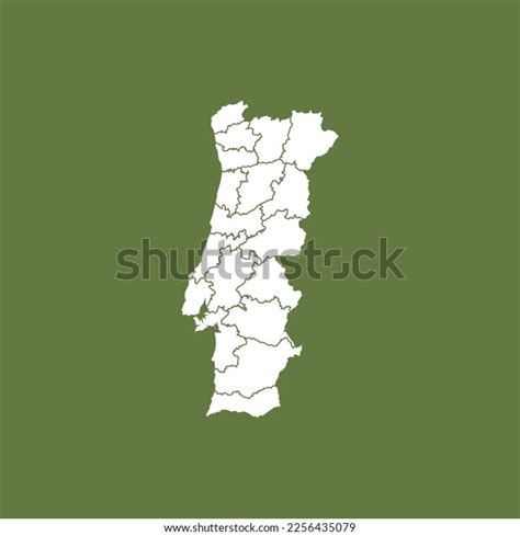 High Detailed Map Portugal Stock Vector Royalty Free