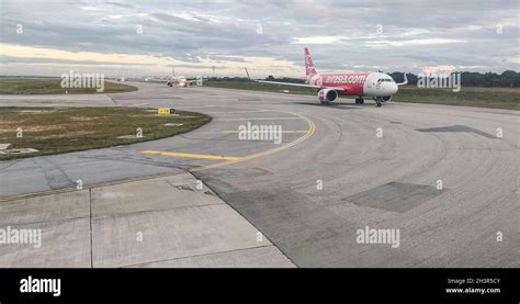 Kuala Lumpur Malaysia Jan 2 2020 Three Airplanes Queuing Waiting