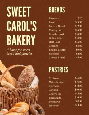 Free and Customizable Delectable Bakery Menu Templates | Canva