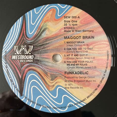 Maggot Brain By Funkadelic Westbound Records 1989 Reissue Vinyl Lp