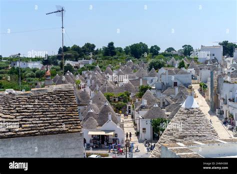 Alberobello Bari Province Apulia Italy Exterior Of The Famous