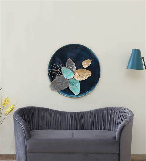 Buy Multicolour Leaf Circle Wall Panel Metal Wall Art At 20 Off By Handi Crafy Pepperfry