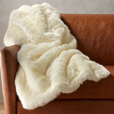 White Faux Fur Throw Blanket Reviews Cb2