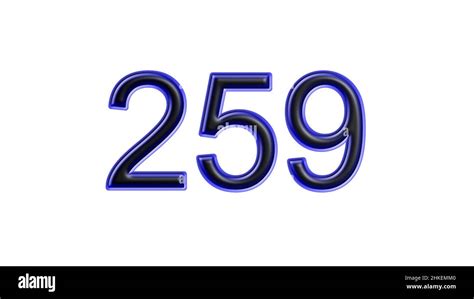 Blue 259 Number 3d Effect White Background Stock Photo Alamy