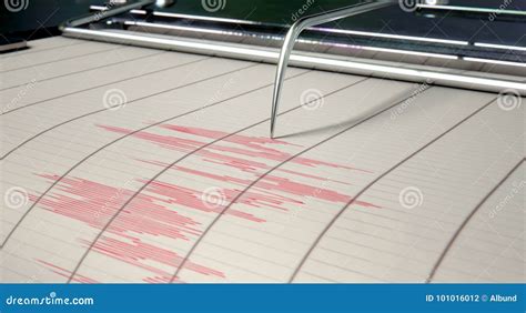 Seismograph For Earthquake Detection Or Lie Detector Is Drawing Chart ...