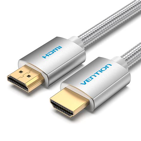 Buy Vention Cotton Braided Hdmi Cable 2m Silvery Metal Type Aabih Online In Uae Sharaf Dg