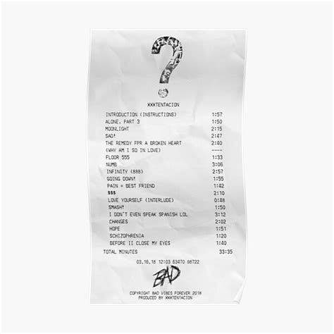 Album Receipt Poster By Jennagardnerr Redbubble