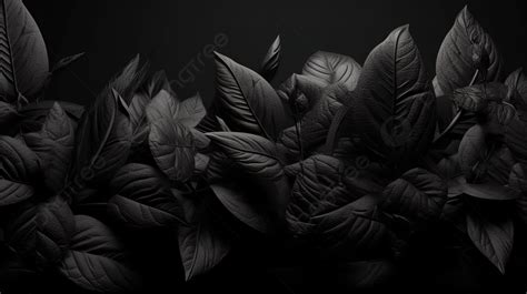 Black Toned 3d Rendered Background Featuring Leaf Motifs, 3d Wallpaper, Black Wallpaper ...