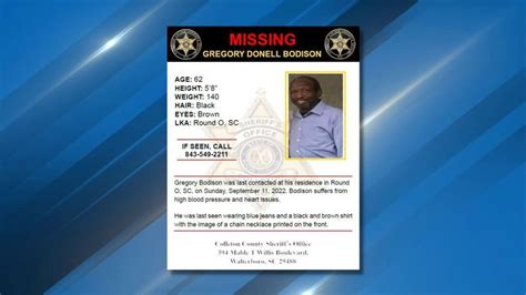 Missing Man In Colleton County Suffers From Health Issues Deputies Say