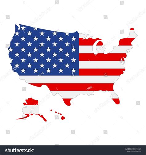 Map Of Usa With Flag Inside United States Of Royalty Free Stock