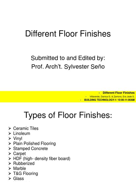 Different Types Of Floor Finishes