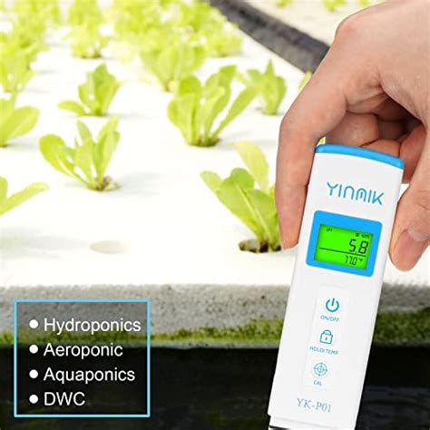 Yinmik Ph Meter Digital Ph Tester For Hydroponics Ph Temp Meter With